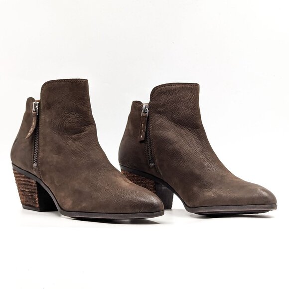 Frye Women Judy Western Cowboy Brown Leather Ankle Zip Boots size 10 - Picture 1 of 11